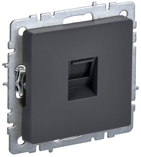 Розетка c/у BRITE RJ45 1м графит, механизм кат.5E ИЭК                                        