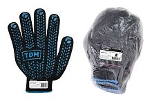 Перчатки х/б с ПВХ "Протектор", черные, 10, 1 пара, ТДМ          