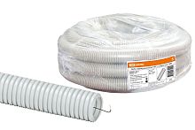 Труба гофрированая ПВХ d 16 с зондом (50 м) легкая серая ТДМ          