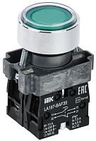 Кнопка LA167-BAF35 d=22мм 1NO+1NC зеленая IEK          