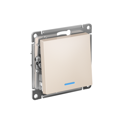 Выключатель с/у AtlasDesign 1кл бежевый, механизм IP20 10А с инд. (упак-20шт) SchE                                        
