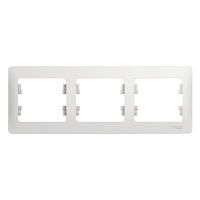 Рамка GLOSSA 3м белый, горизонтальная (упак-15шт) SchE          