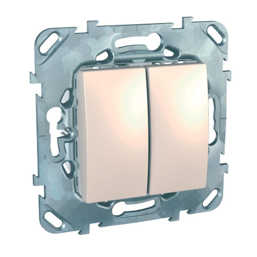 Выключатель с/у Unica 2кл бежевый IP20 механизм 10АХ 250В (упак-10шт) SchE                                         фото 5                    