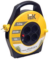 Удлинитель силовой УК10 (IP20 4 места/10м ПВС 2х0,75 пласт. катушка) GARDEN ИЭК          