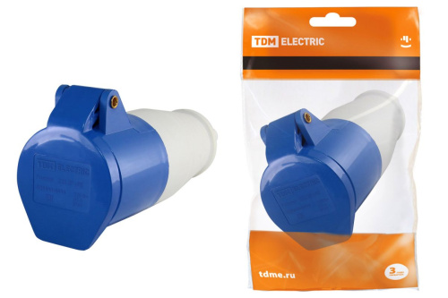 Розетка 223 переносная 2Р+РЕ 32А 220В IP44 ТДМ                                        