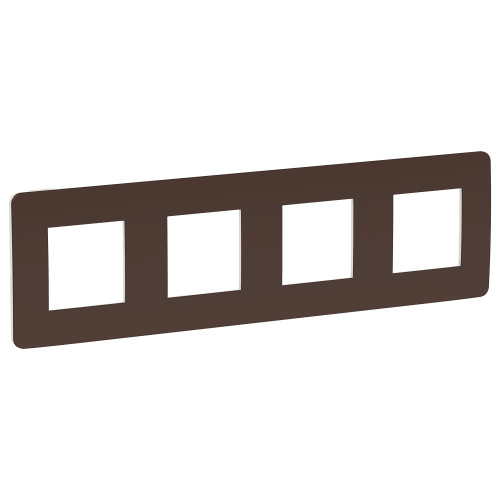 Рамка Unica Studio  4-постовая, шоколад/белый SchE                                         фото 2                    