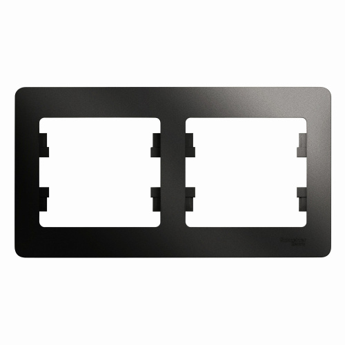 Рамка GLOSSA 2м антрацит, горизонтальная (упак-30шт) SchE                                        