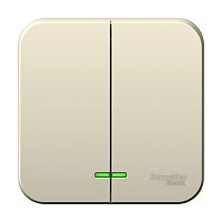 Выключатель о/у Бланка 2кл молочный IP20 10А с инд. (упак-15 шт) SchE          