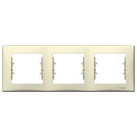 Рамка Sedna 3м бежевый горизонтальная (упак-20шт) SchE          