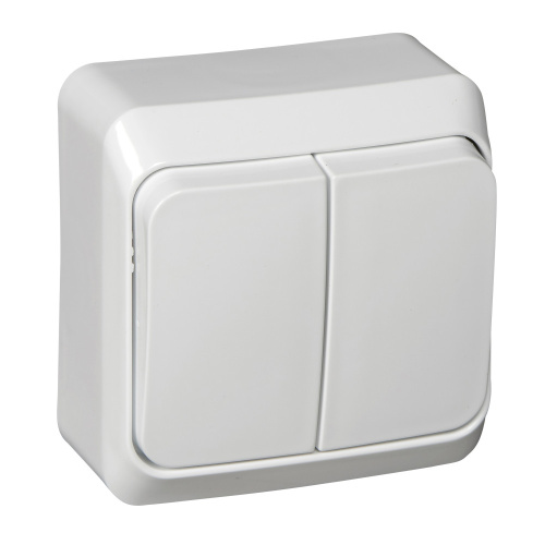 Выключатель о/у Этюд 2кл белый IP20 10А (упак-25шт) SchE                                        