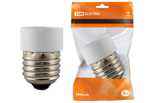 Переходник E27-E14, белый, ТДМ                                        