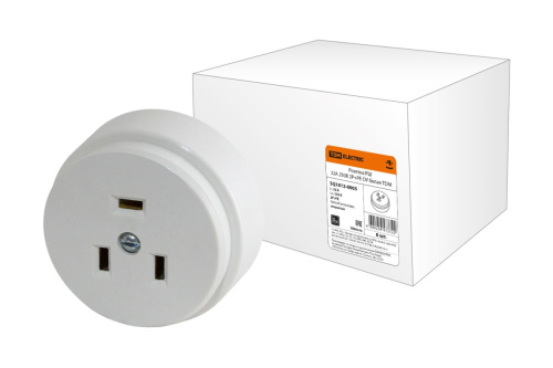 Розетка РШ 32А 250В 2Р+РЕ ОУ белая ТДМ                                        