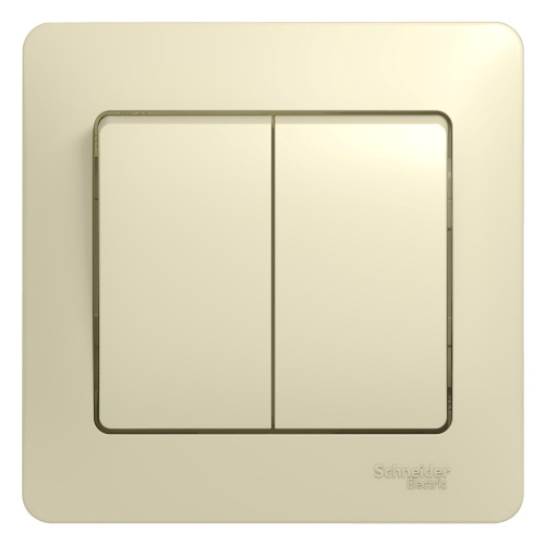 Выключатель с/у GLOSSA 2кл бежевый, в сборе IP20 10А (упак-15шт) SchE                                        