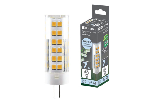 Лампа светодиодная G4-7 Вт-230 В-4000 К, SMD, 18,5x57 мм ТДМ                                        