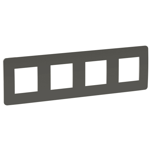 Рамка Unica Studio  4-постовая, дым-серый/белый SchE                                        