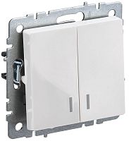 Выключатель с/у BRITE 2кл белый, механизм IP20 10А с инд. ИЭК          