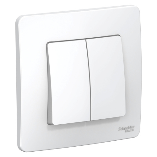 Выключатель с/у Бланка 2кл белый IP20 10А (упак-10шт) SchE                                        
