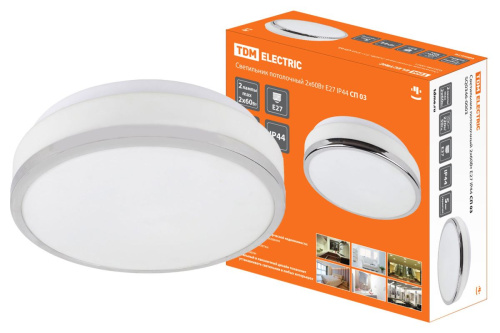 Светильник потолочный  2х60Вт E27 IP 44 СП 03 ТДМ                                        