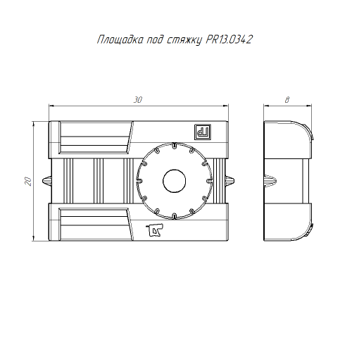 Площадка под стяжку для прямого монтажа черная (100шт/1500шт уп/кор) Промрукав                                         фото 2                    