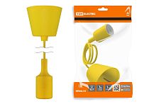 Патрон Е27 пластиковый с подвесом 1 м, желтый ТДМ          