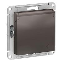 Розетка с/у AtlasDesign 1м с/з с з/ш мокко IP20 механизм 16А с защ.крыш. (упак-10шт) SchE          