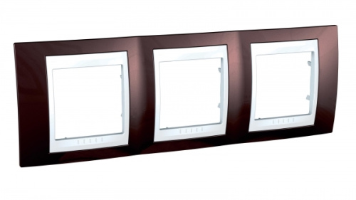 Рамка Unica Хамелеон 3м терракотовый/белый горизонтальная SchE                                        