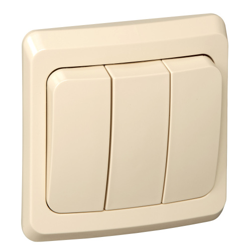 Выключатель c/у Этюд 3кл кремовый IP20 10А (упак-20шт) SchE                                        