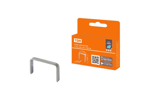 Скобы закаленные 12 мм, тип 140, 1000 шт, "Алмаз" ТДМ                                        