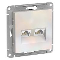 Розетка c/у AtlasDesign RJ45 2м жемчуг механизм кат.5E (комп.) (упак-10шт) SchE          