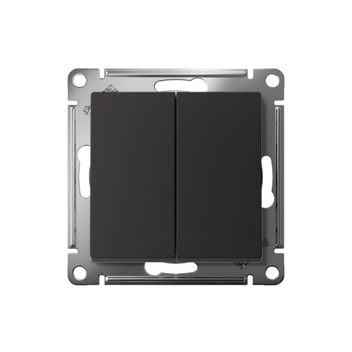 Переключатель с/у AtlasDesign 2кл. карбон, механизм IP20 10А на 2 направления (упак-5шт) SchE                                         фото 2                    