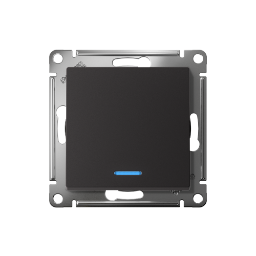 Переключатель с/у AtlasDesign 1кл. карбон, механизм IP20 10А с инд. на 2 направления (упак-5шт) SchE                                         фото 2                    