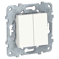 Выключатель Unica new  2-кл., 10 АX, белый SchE          