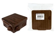 Коробка распаячная ОП  80х80х50мм, крышка, бук, IP54, 7вх. инд. штрихкод ТДМ          