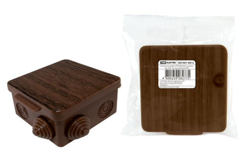 Коробка распаячная ОП  80х80х50мм, крышка, бук, IP54, 7вх. инд. штрихкод ТДМ                                        